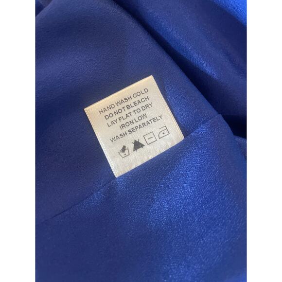 LOVERS + FRIENDS Elsa Mini Dress Wrap Slip Cobalt Blue Small S COCKTAIL PARTY - Picture 4 of 5